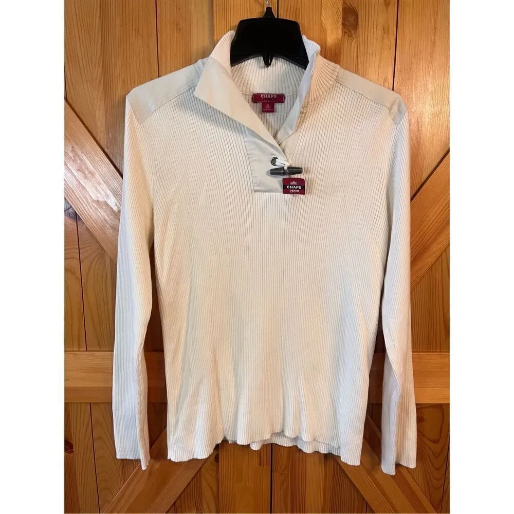 Chaps Denim long sleeve ribbed sweater size XL nwt￼(3684)